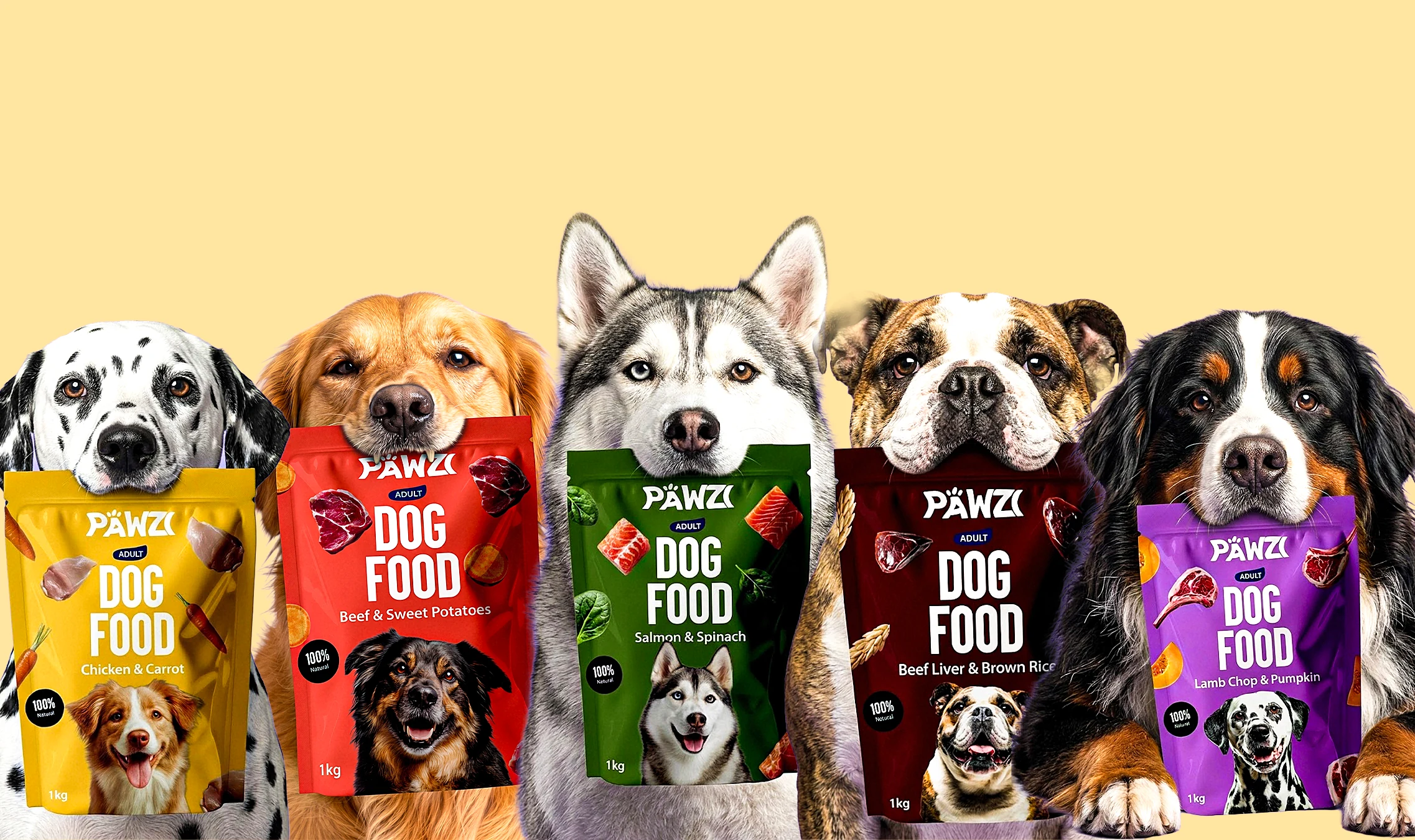 Pawzi Dog Food Package design image 1