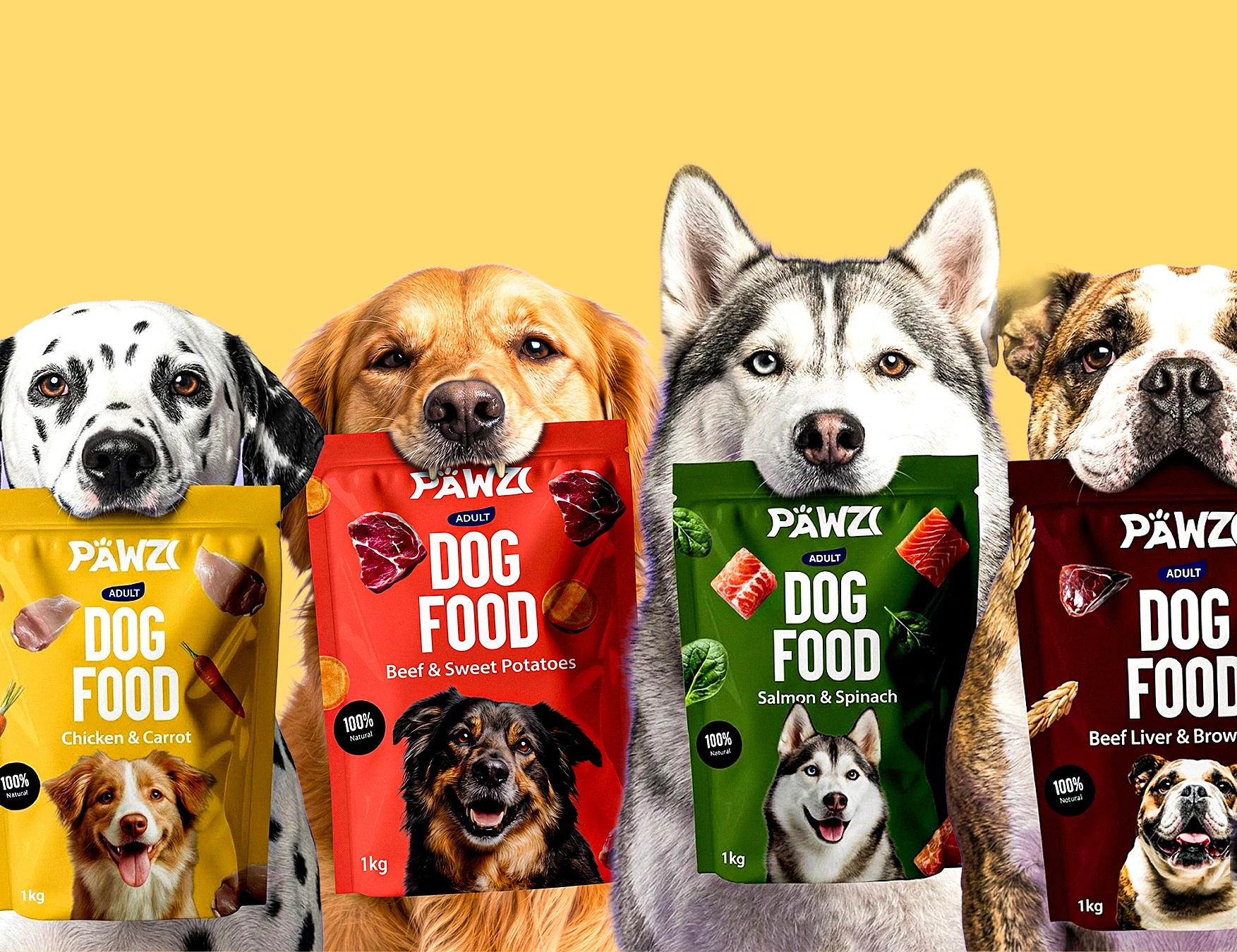 Pawzi Dog Food Package design